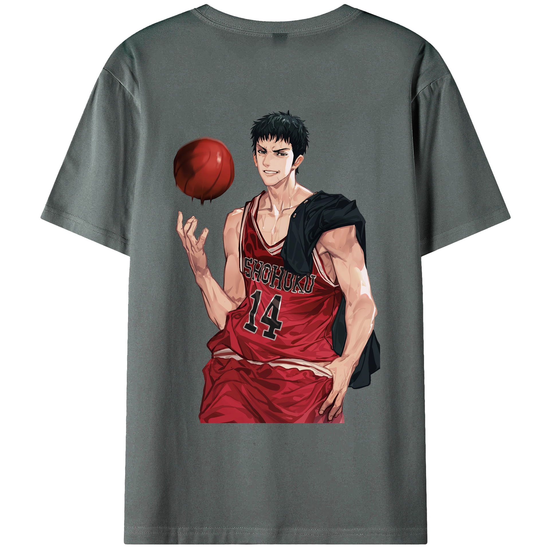 （画像用） SLAM DUNK／スラムダンク 綿100％ メンズ半袖Tシャツ（バックプリント） 通気性